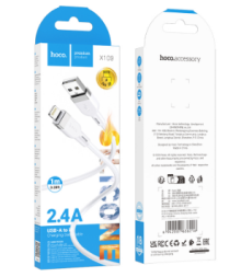 Usb Кабель-зарядка Type-C на Lightning Hoco X109 2.4A 1м силиконовый белый