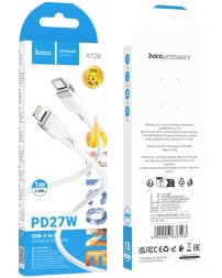 Usb Кабель-зарядка Type-C на Lightning Hoco X109 2.4A 1м силиконовый белый