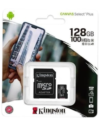  micro SDXC карта памяти Kingston 128 Class10 UHS-I Canvas Select Plus с адапт.(SDCS2/128GB)
