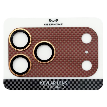 Защитное стекло i-Phone 17 Pro Max на линзы камеры Keephone Kevlar Lens оранжевый