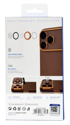  Защитное стекло i-Phone 17 Pro Max на линзы камеры Keephone Kevlar Lens оранжевый