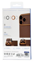 Защитное стекло i-Phone 17 Pro Max на линзы камеры Keephone Kevlar Lens оранжевый