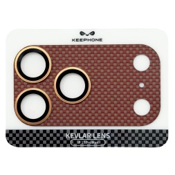 Защитное стекло i-Phone 17 Pro Max на линзы камеры Keephone Kevlar Lens оранжевый