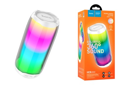  Bluetooth колонка Hoco Colorful TWS Speaker HC8 BT5.0/1800mAh/4ч/10Вт/TF/FM/USB/AUX красная