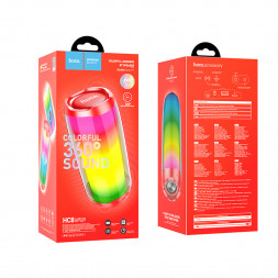 Bluetooth колонка Hoco Colorful TWS Speaker HC8 BT5.0/1800mAh/4ч/10Вт/TF/FM/USB/AUX красная