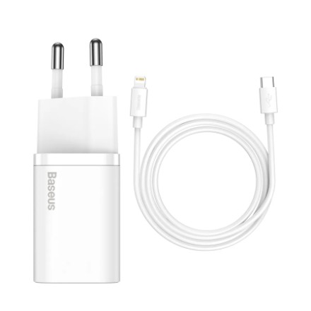  Сетевое зар. устр. Baseus Super Si 1C кабель Lightning 20W TZCCSUP-B02 белое