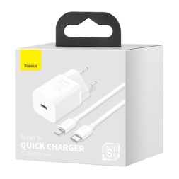 Сетевое зар. устр. Baseus Super Si 1C кабель Lightning 20W TZCCSUP-B02 белое