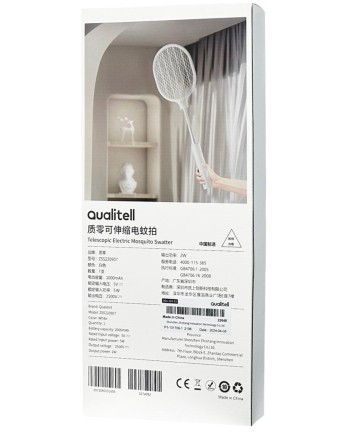  Электрическая мухобойка Qualitell Telescopic Electric Mosquito Swatter L1 белый