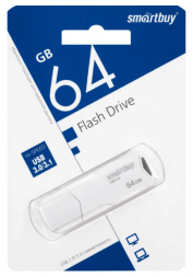 3.1 USB флеш накопитель SmartBuy 64GB CLUE White (SB64GBCLU-W3)