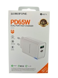 Сетевое зар. устр. Borofone BA87A 1USB/1C 65W белое