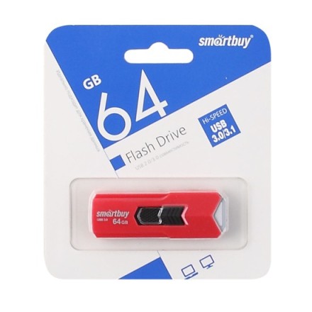  3.0 USB флеш накопитель Smartbuy 64GB Stream Red (SB64GBST-R3)