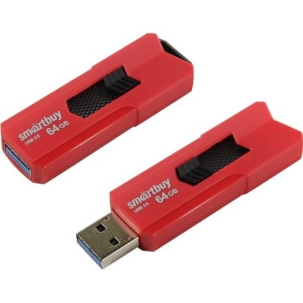  3.0 USB флеш накопитель Smartbuy 64GB Stream Red (SB64GBST-R3)