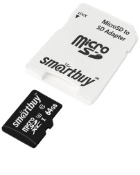 micro SDXC карта памяти Smartbuy 64GB Class 10 PRO U3 R/W:95/60 MB/s (с адаптером SD)