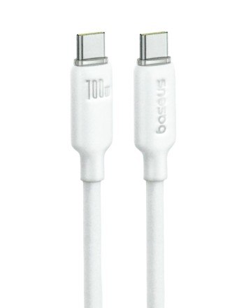  Кабель-зарядка Type-C на Type-C Baseus Foamed Silicone 100W 1м (CATWJ-01) белый