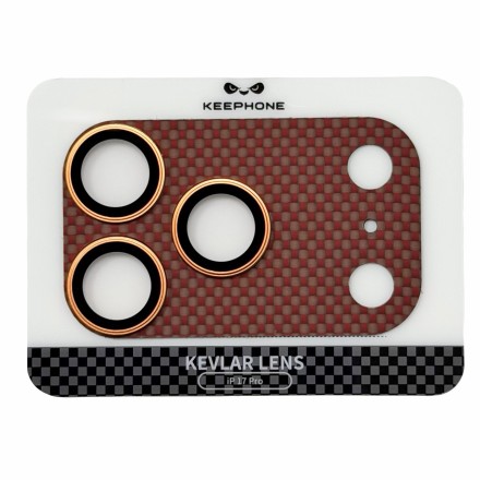  Защитное стекло i-Phone 17 Pro на линзы камеры Keephone Kevlar Lens оранжевый
