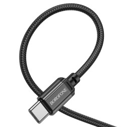Usb Кабель-зарядка Type-C на Type-C Borofone BX87 60W 1м тканевая оплетка черный