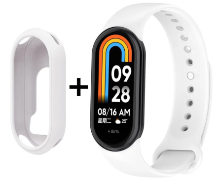  Ремешок для Xiaomi Mi Band 8 силиконовый белый