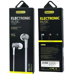 Стереонаушники с микрофоном Remax RM-535 1.2м плоский белый