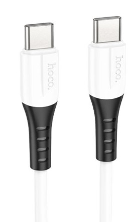  Usb Кабель-зарядка Type-C на Type-C Hoco X82 3A 60W 1м силиконовый белый