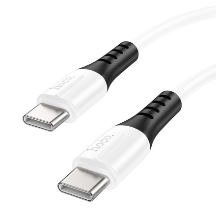 Usb Кабель-зарядка Type-C на Type-C Hoco X82 3A 60W 1м силиконовый белый