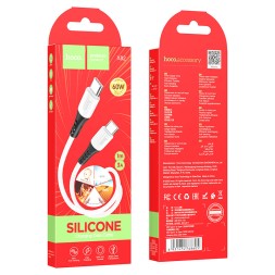 Usb Кабель-зарядка Type-C на Type-C Hoco X82 3A 60W 1м силиконовый белый