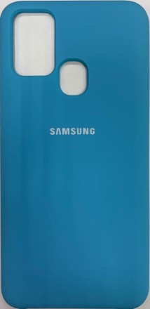  Накладка для Samsung Galaxy M31 Silicone cover голубая