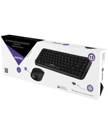  Комплект клавиатура+мышь мультимедийный Smartbuy 626376AG черный (SBC-626376AG-K)