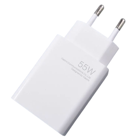  Сетевое зарядное устройство Xiaomi MI GaN 1USB 55W MDY-12-EAHG тех.пак белое