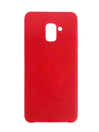  Накладка для Samsung Galaxy A7 (2018)/A8 Plus Silicone cover пудро