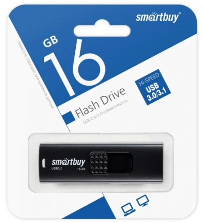  3.0 USB флеш накопитель Smartbuy 16GB Fashion (SB016GB3FSK) черный