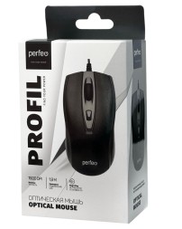 Perfeo мышь оптическая &quot;PROFIL&quot;, 4 кн, USB, чёрная