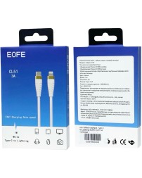 Usb Кабель-зарядка Type-C на Lightning EOFE CL51 3A 1м белый