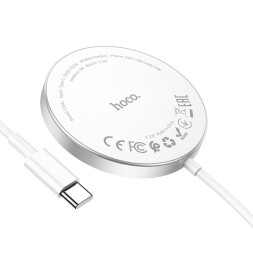 Беспроводное заряд. устр. магнитное Hoco CW41 15W белое