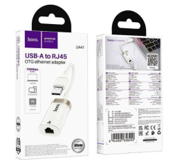 Переходник Hoco UA41 USB на RJ45 100 Мбит/с белый