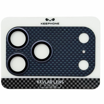  Защитное стекло i-Phone 17 Pro Max на линзы камеры Keephone Kevlar Lens синий