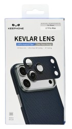Защитное стекло i-Phone 17 Pro Max на линзы камеры Keephone Kevlar Lens синий