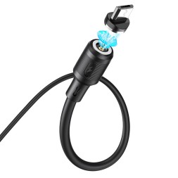 Usb Кабель-зарядка магнитный Micro Hoco X52 Sereno 2.4A 1м силиконовый черный
