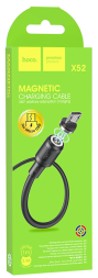 Usb Кабель-зарядка магнитный Micro Hoco X52 Sereno 2.4A 1м силиконовый черный