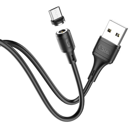 Usb Кабель-зарядка магнитный Micro Hoco X52 Sereno 2.4A 1м силиконовый черный