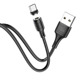 Usb Кабель-зарядка магнитный Micro Hoco X52 Sereno 2.4A 1м силиконовый черный