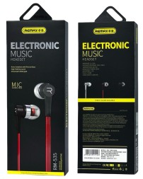Стереонаушники с микрофоном Remax RM-535 1.2м плоские красные