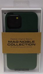 Накладка для i-Phone 12 Pro Max K-Doo Mag Noble кожаная зелёная