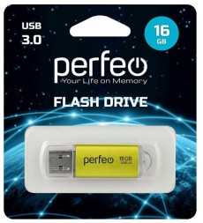 3.0 USB флеш накопитель Perfeo 16GB C14 золотой
