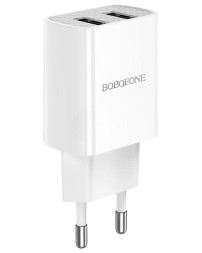 Сетевое зар. устр. Borofone BA53A 2USB 2.1A белое