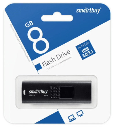  3.0 USB флеш накопитель Smartbuy 8GB Fashion Black (SB008GB3FSK)