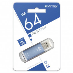 3.0 USB флеш накопитель Smartbuy 64GB V-Cut Blue (SB64GBVC-B3)