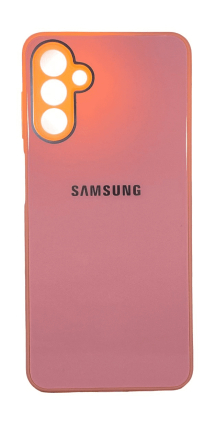  Чехол-накладка для Samsung Galaxy A13 силикон (стеклянная крышка) розовая
