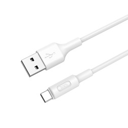 Usb Кабель-зарядка Type-C Hoco X25 Soarer 3A 1м силиконовый белый