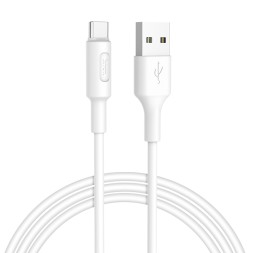 Usb Кабель-зарядка Type-C Hoco X25 Soarer 3A 1м силиконовый белый