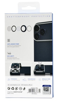  Защитное стекло i-Phone 17 Pro на линзы камеры Keephone Kevlar Lens синий